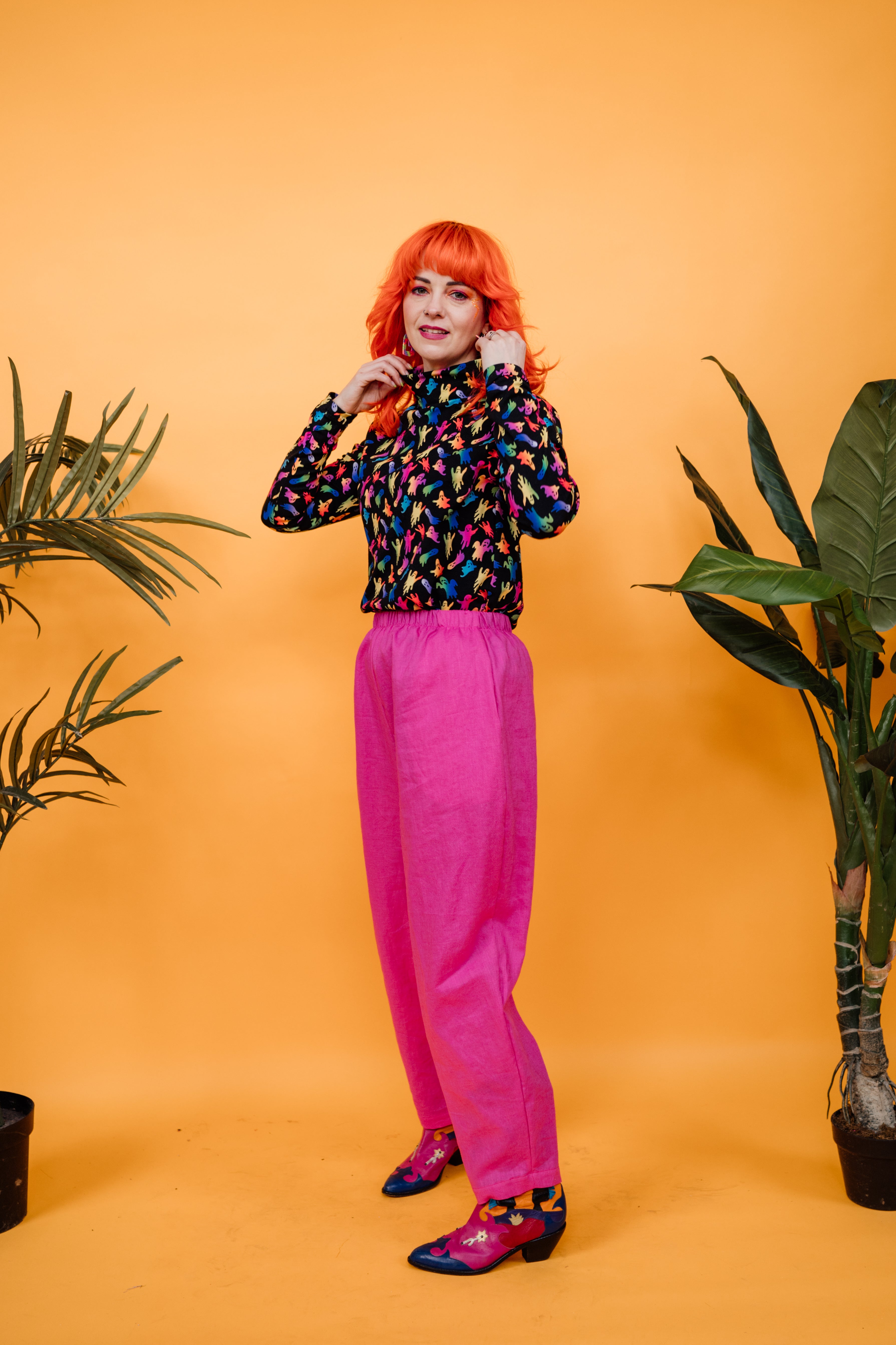 Long Sleeved Turtleneck in Rainboo - Megan Crook