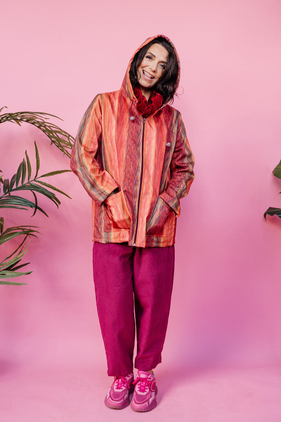 Rain Coat in Sunset Stripe - Megan Crook