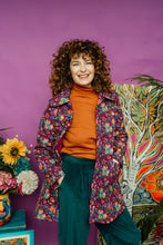 Load image into Gallery viewer, Retro Raincoat in Berry Floral Paisley