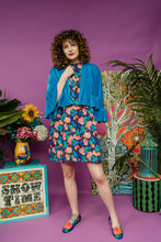 Load image into Gallery viewer, Velvet Ruffle Bolero in Turquoise