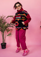 Knitted Pullover in Black Aztec - Megan Crook