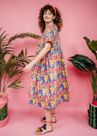 Smock Dress in Rainbow Flower - Megan Crook