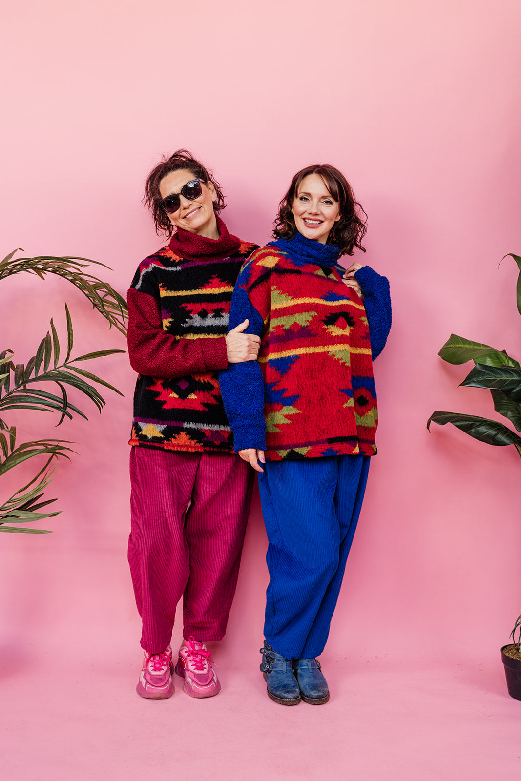 Knitted Pullover in Black Aztec - Megan Crook