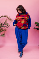 Knitted Pullover in Red Aztec - Megan Crook