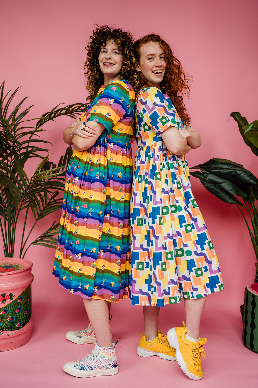 Smock Dress in Rainbow Skaters