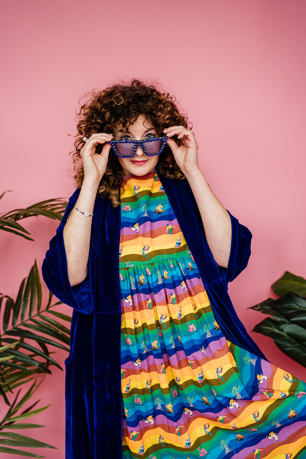 Smock Dress in Rainbow Skaters