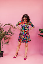 Load image into Gallery viewer, Swing Dress in Abstract Rainbow