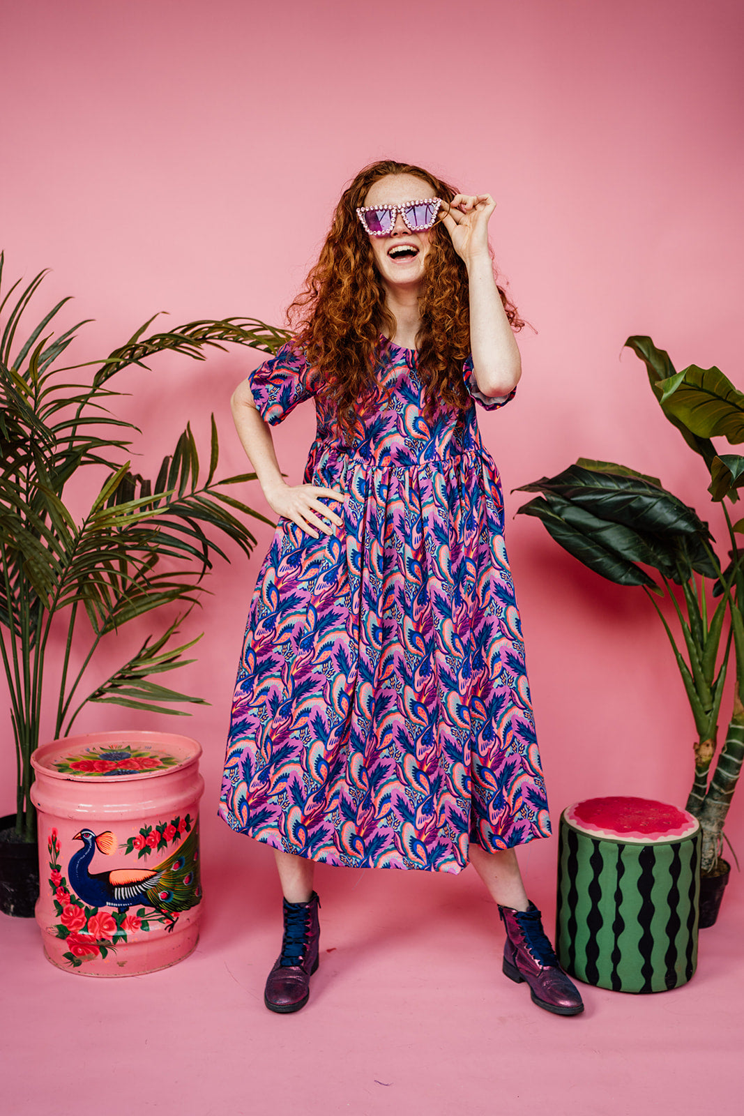 Smock Dress in Petals Print - Megan Crook