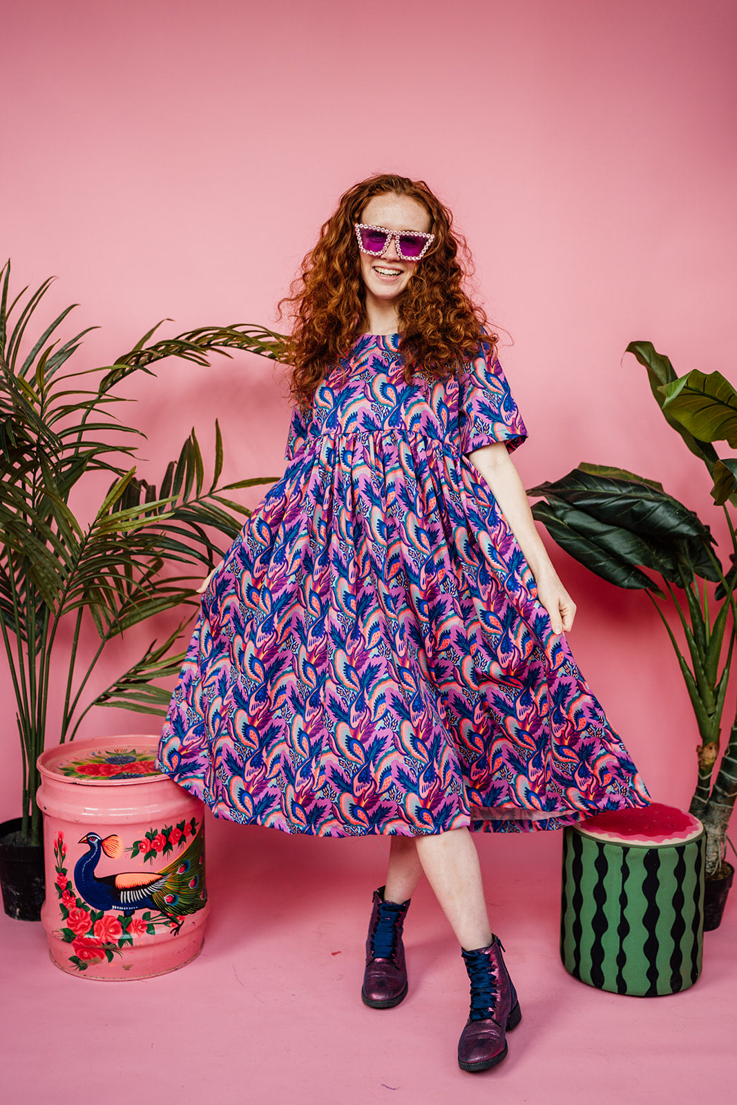 Smock Dress in Petals Print - Megan Crook