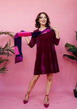 Load image into Gallery viewer, Patchwork Velvet Scarf in Pink/Purple