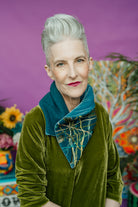 Embellished Wool & Velvet Neck Wrap in Diesel - Megan Crook