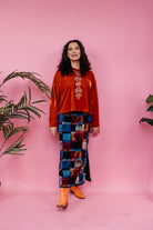 Velvet Batwing Top in Burnt Orange - Megan Crook