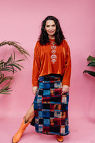 Velvet Batwing Top in Burnt Orange - Megan Crook