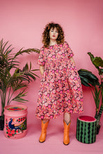 Load image into Gallery viewer, Smock Dress in Retro Pink Floral