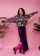Batwing Pullover in  Rainbow Circles - Megan Crook