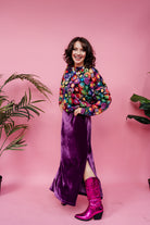 Batwing Pullover in  Rainbow Circles - Megan Crook