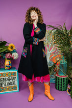 Load image into Gallery viewer, Embellished Long Wool Coat in Black Rainbow