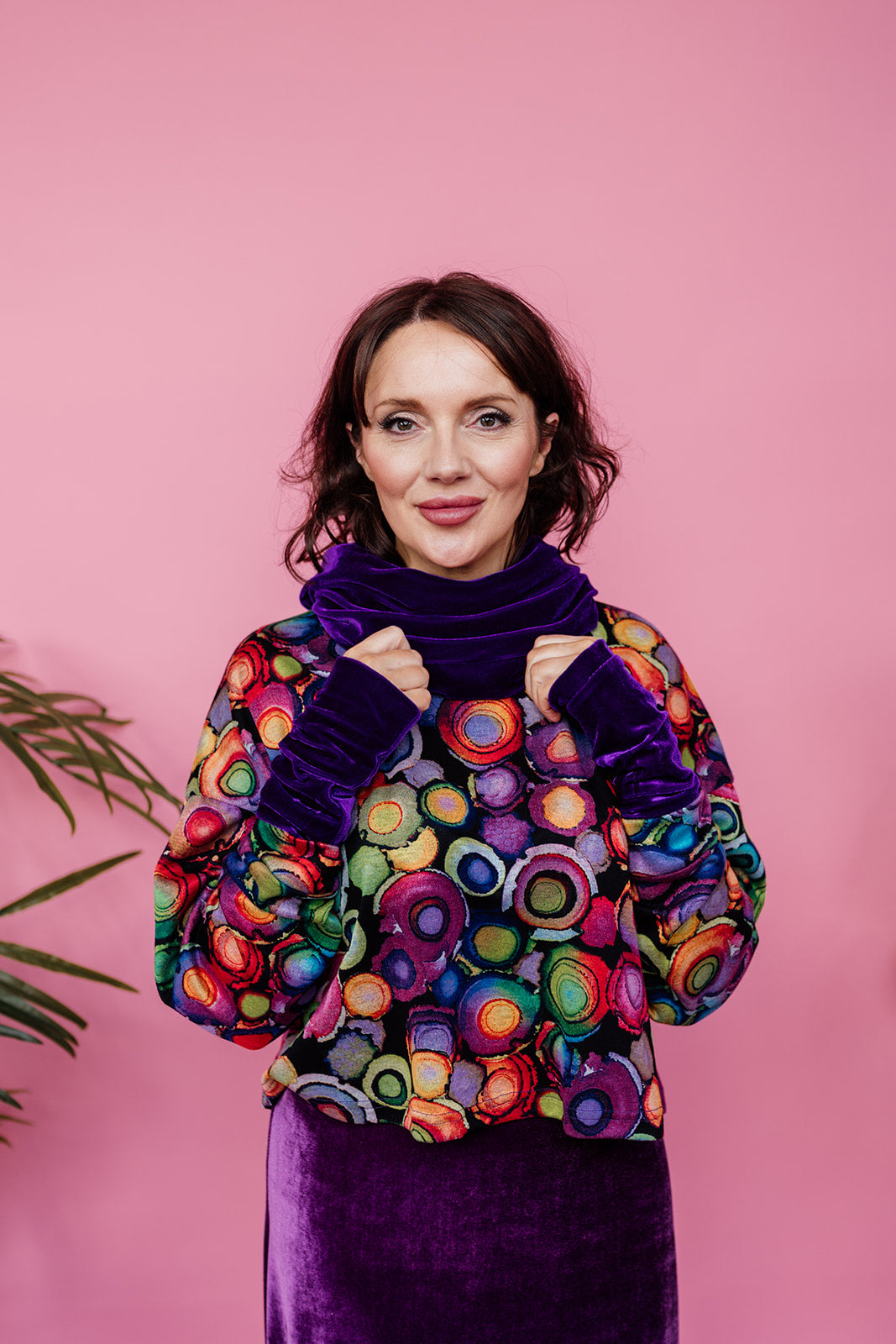 Velvet Cowl in Purple - Megan Crook