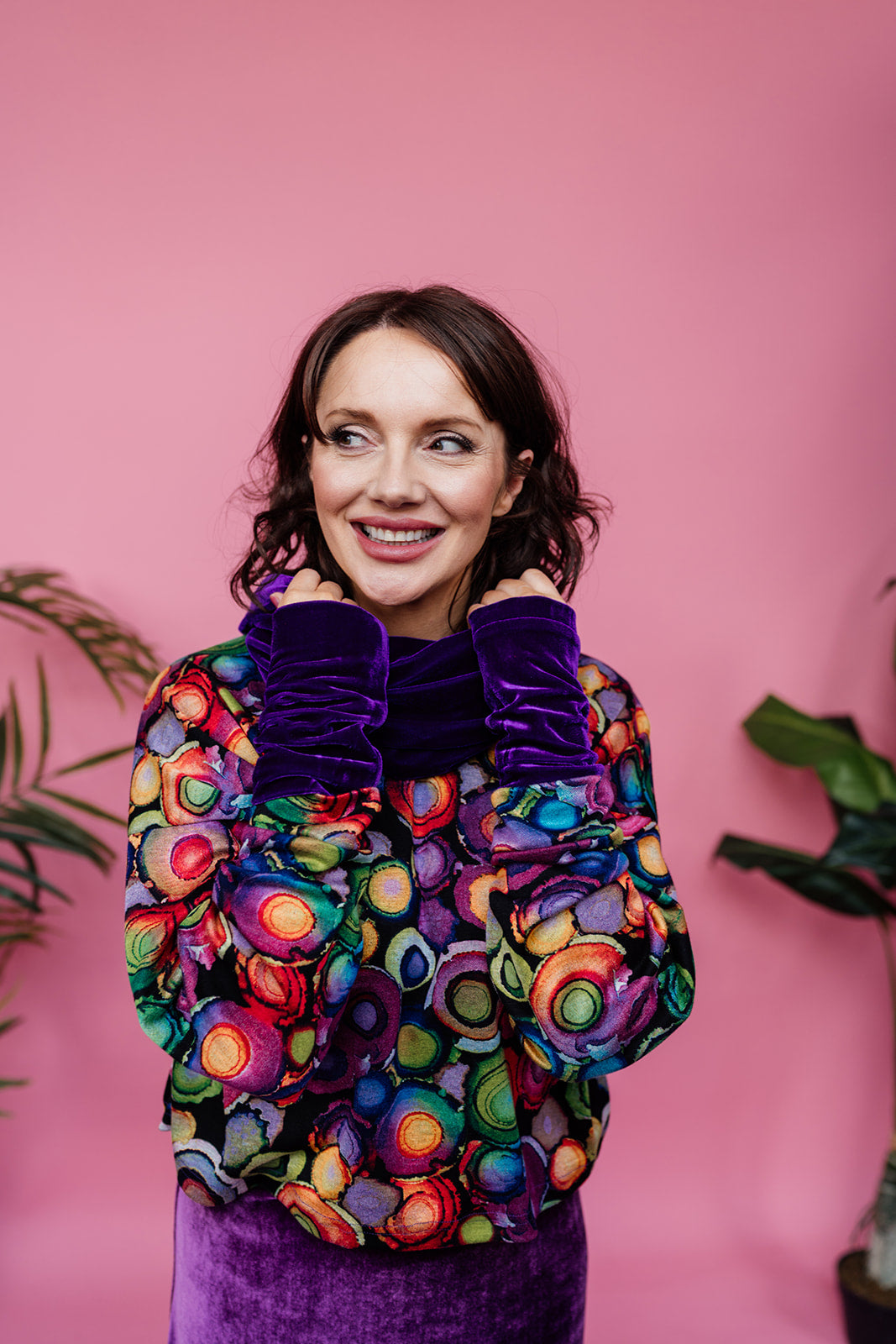 Velvet Cowl in Purple - Megan Crook