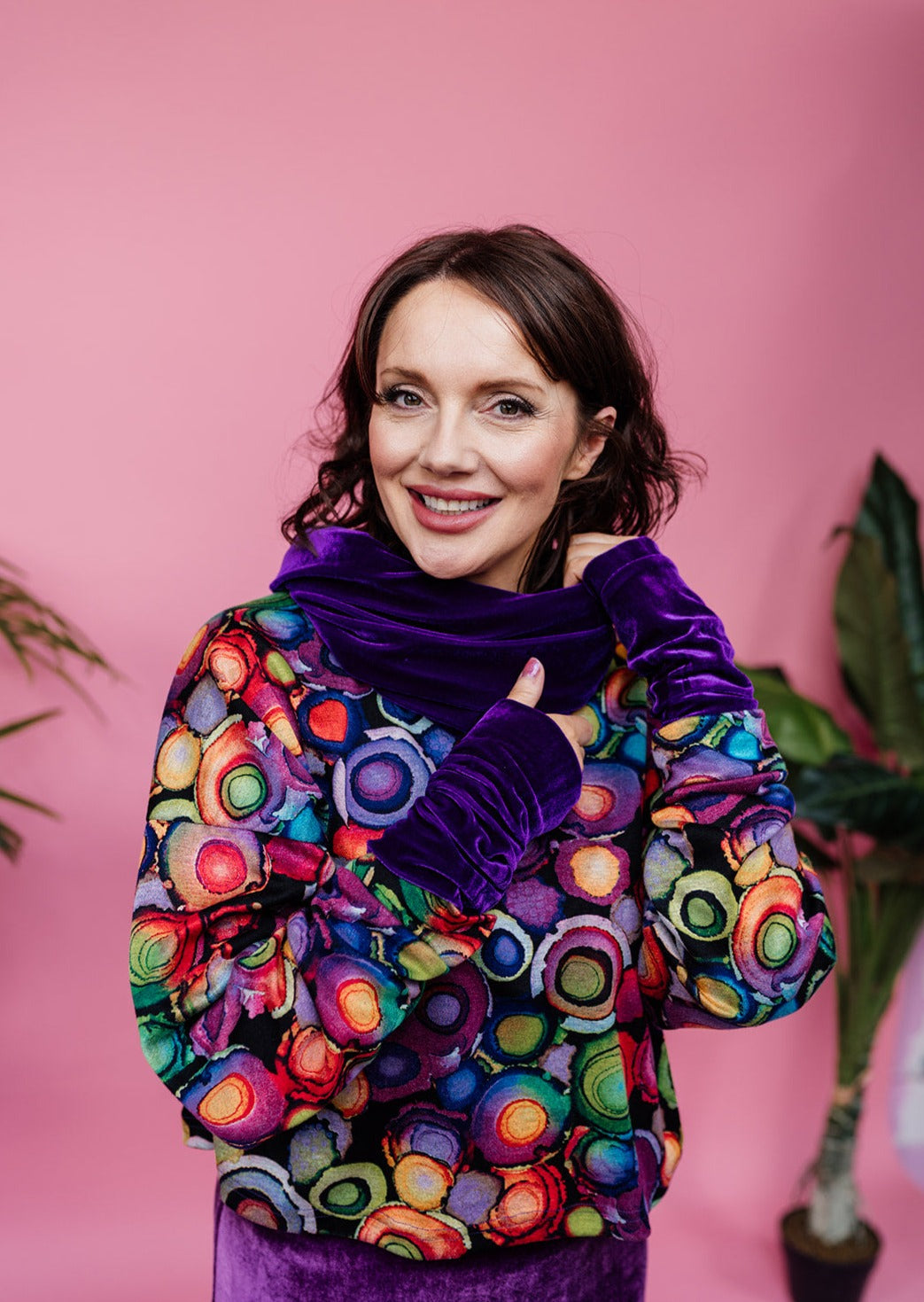 Velvet Cowl in Purple - Megan Crook