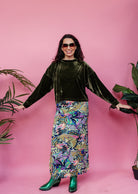 Velvet Batwing Top in Dark Olive - Megan Crook