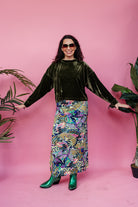 Velvet Batwing Top in Dark Olive - Megan Crook