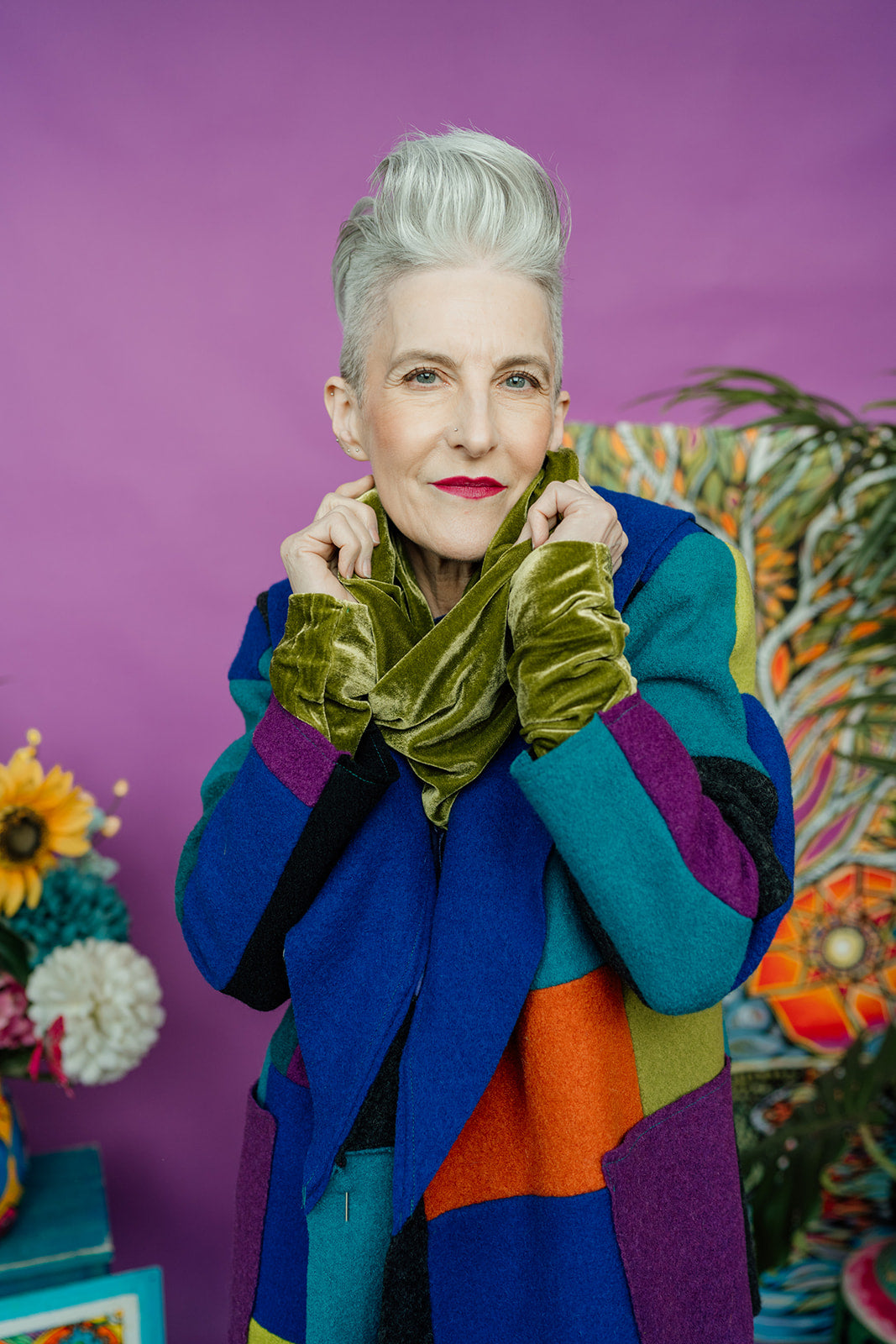 Wrist Warmers Set in Olive Green - Megan Crook