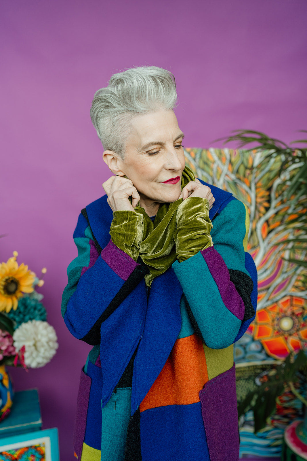 Wrist Warmers Set in Olive Green - Megan Crook