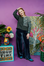 Load image into Gallery viewer, Donegal Colour Block Jumper in Charcoal Merino Wool