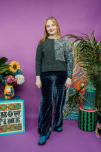 Load image into Gallery viewer, Donegal Colour Block Jumper in Charcoal Merino Wool