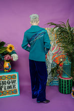 Load image into Gallery viewer, Embellished Cropped Wool Coat in Teal