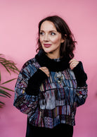 Velvet Cowl and Wrist Warmers Set in Black - Megan Crook