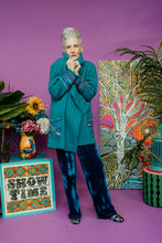 Load image into Gallery viewer, Embellished Short Wool Coat in Teal