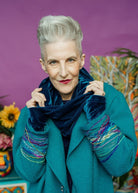 Velvet Wrist Warmers Set in Teal - Megan Crook