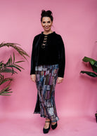 Velvet Batwing Top in Black - Megan Crook