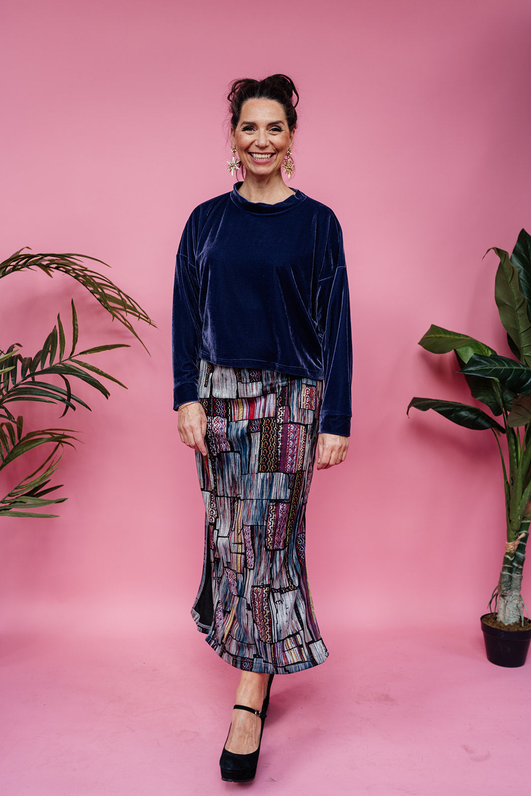 Velvet Batwing Top in Lavender Grey + 1 Colour - Megan Crook