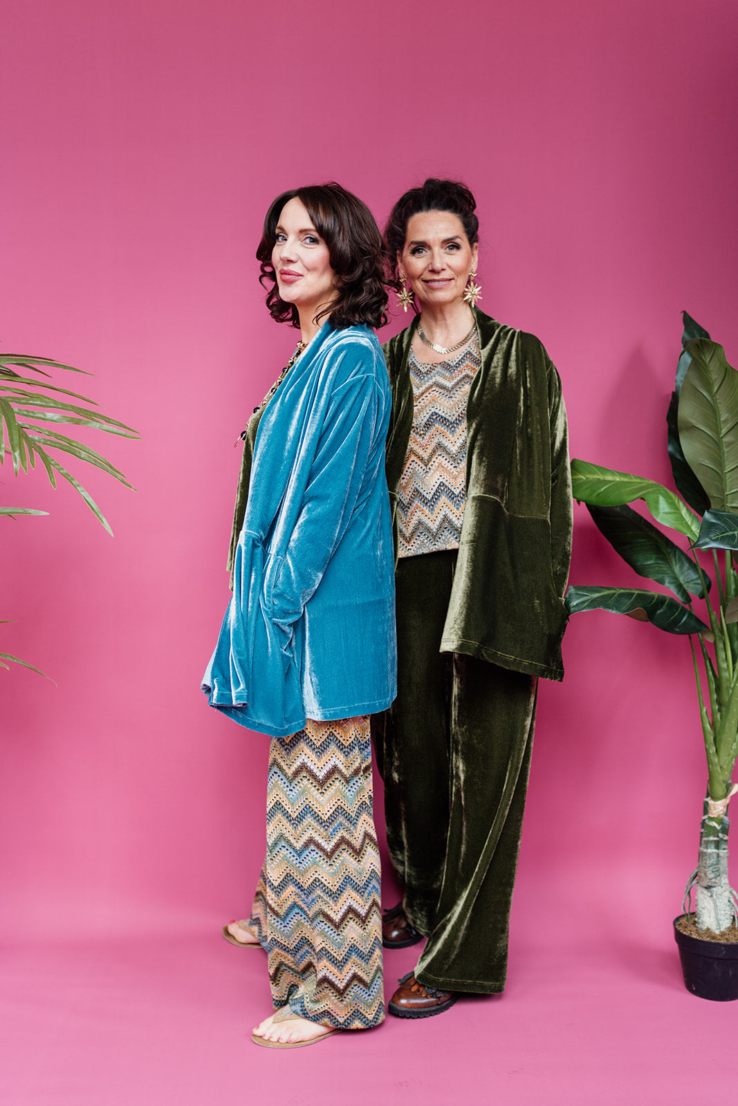 SALE - Straight Leg Trousers in Glitter Chevron (2 Colour options) XS,XL - Megan Crook