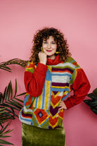 Knitted Colour Block Pullover in Pattern Clash - Megan Crook