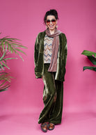 Velvet Jacket in Dark Olive - Megan Crook