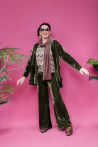 Velvet Jacket in Dark Olive - Megan Crook