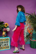 Load image into Gallery viewer, Velvet Ruffle Bolero in Turquoise
