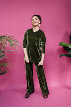 Load image into Gallery viewer, Velvet Tunic in Dark Olive