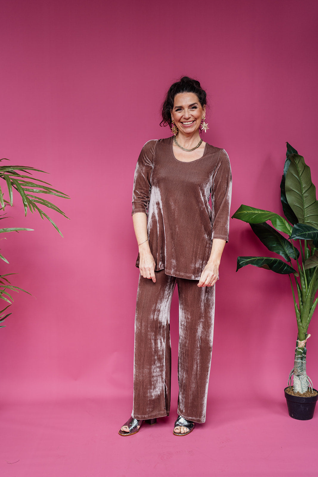 SALE- Velvet Tunic in Mushroom XS,M - Megan Crook