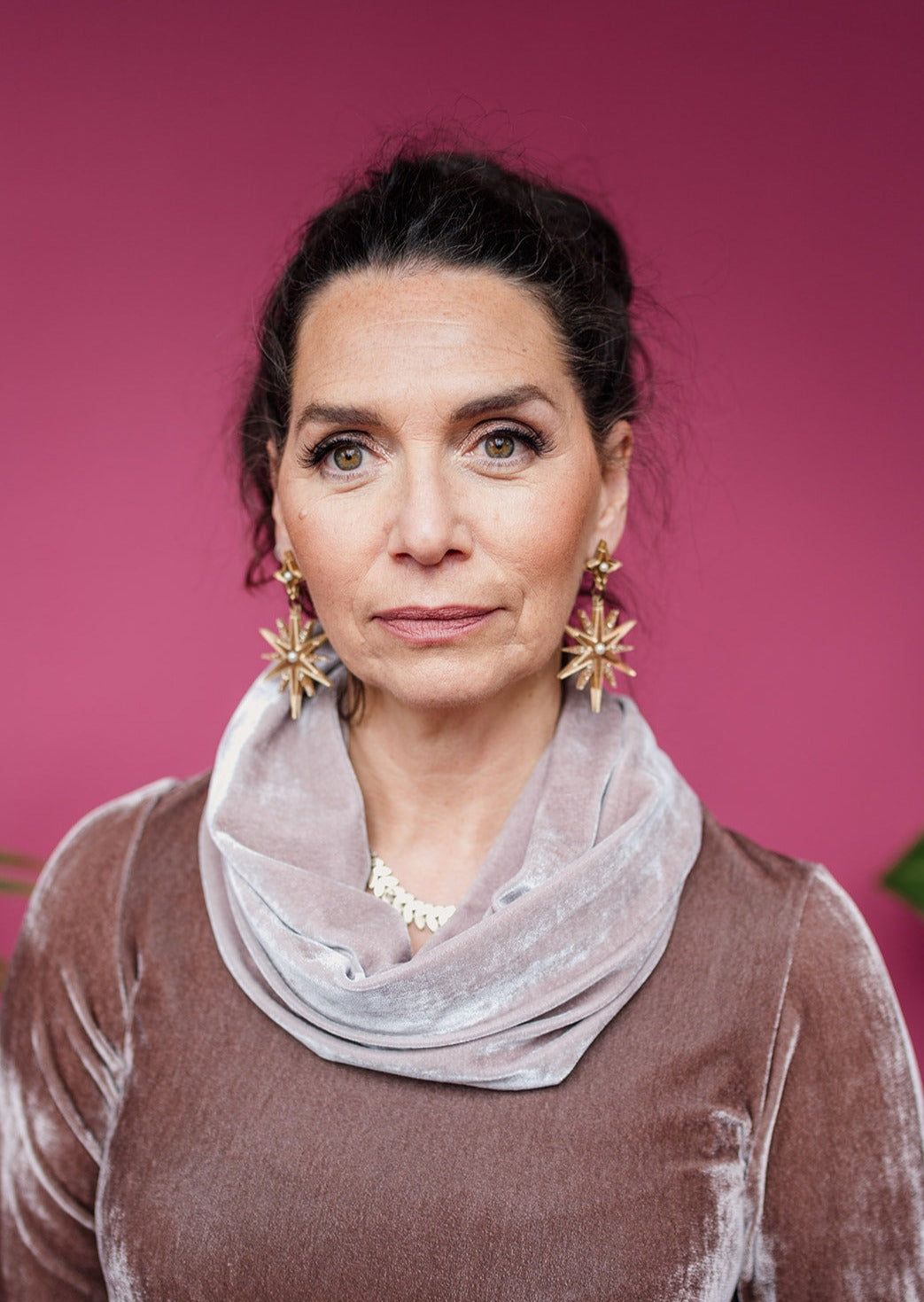 Velvet Cowl and Wrist Warmers Set in Oyster - Megan Crook