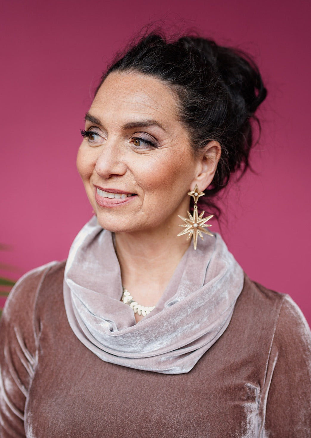 Velvet Cowl and Wrist Warmers Set in Oyster - Megan Crook