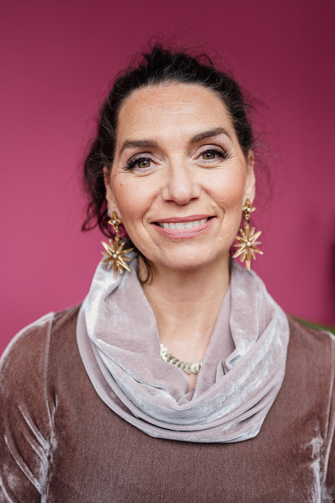 Velvet Cowl and Wrist Warmers Set in Oyster - Megan Crook