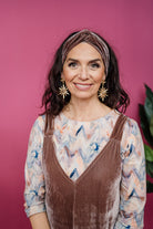 SALE - 3/4 Sleeve Top in Pastel Chevron - Megan Crook