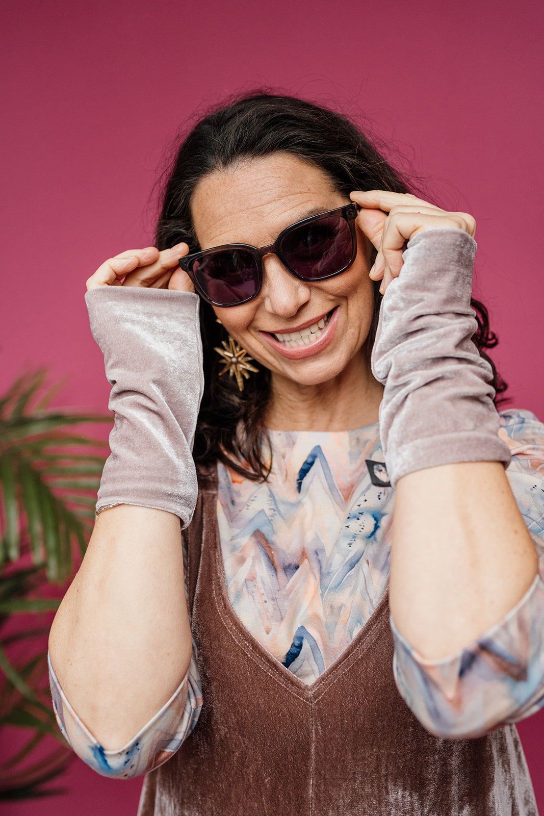 Velvet Cowl and Wrist Warmers Set in Oyster - Megan Crook