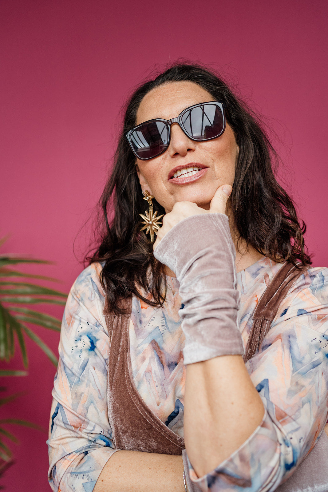 SALE - 3/4 Sleeve Top in Pastel Chevron - Megan Crook