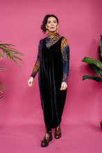 Load image into Gallery viewer, Velvet Dungaree Jumpsuit in Black